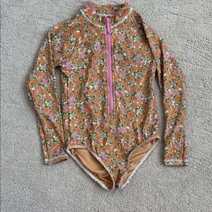 crewcuts J Crew Floral Long Sleeve Kids Swimsuit